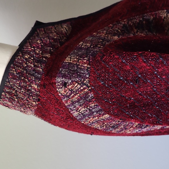 Laura Fisher Bonvallet Chenille Jacket Deep Red Jacket Size M - Picture 7 of 12